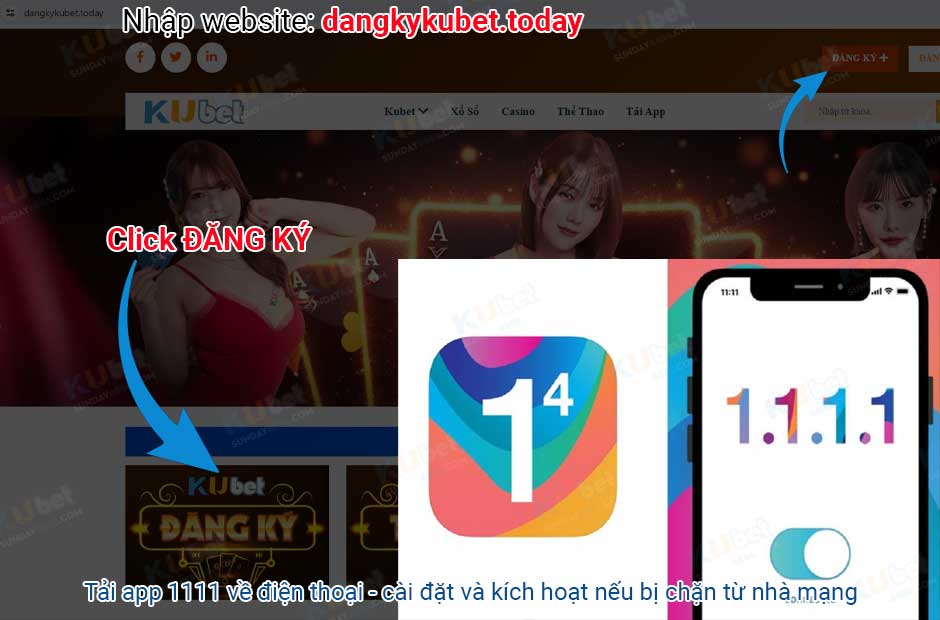 Cách đăng ký tài khoản và tải app 1111 khi bị chặn mạng